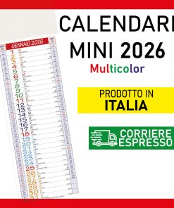 1 Calendario Olandese Mini Silhouette 2026 Multicolor Numeri Grandi Cucina Regalo Note