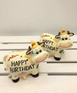5 PZ Bomboniera Compleanno Salvadanaio Mucca